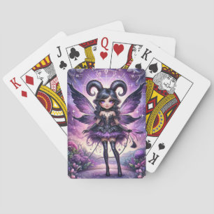 Jeu De Cartes Angélina Gothique Fée Pourpre Cornes Scorpion Zodi