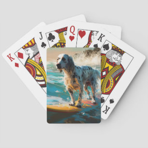 Jeu De Cartes Anglais Setter Beach Surfing Painting