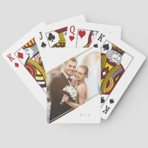 Jeu De Cartes Angle minimal Monogramme Photo personnalisée