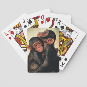 Jeu De Cartes Animaux de bébés cutest   Hug de chimpanzé