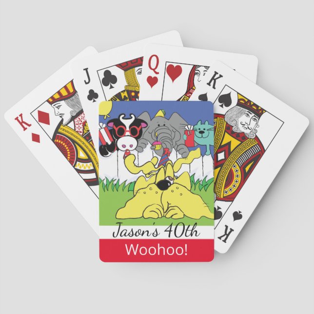 Jeu De Cartes Animaux de fête Anniversaire Jouer aux cartes (dos)