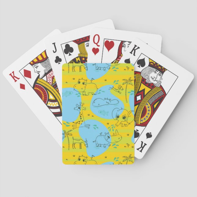 Jeu De Cartes Animaux jouant bébé motif arrière - plan (dos)