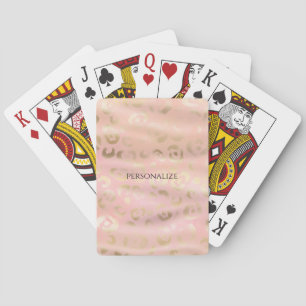 Jeu De Cartes Animaux léopard doré rose pâle féminin