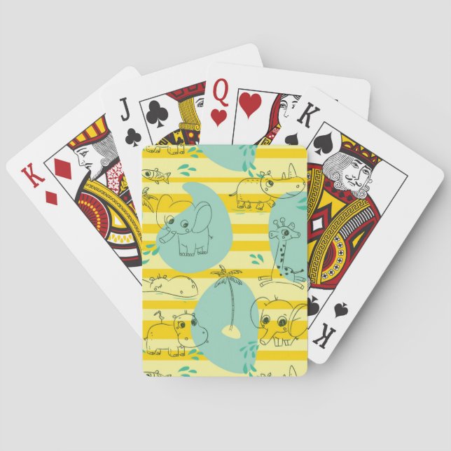 Jeu De Cartes Animaux mignons jouant avec de l'eau 2 (dos)
