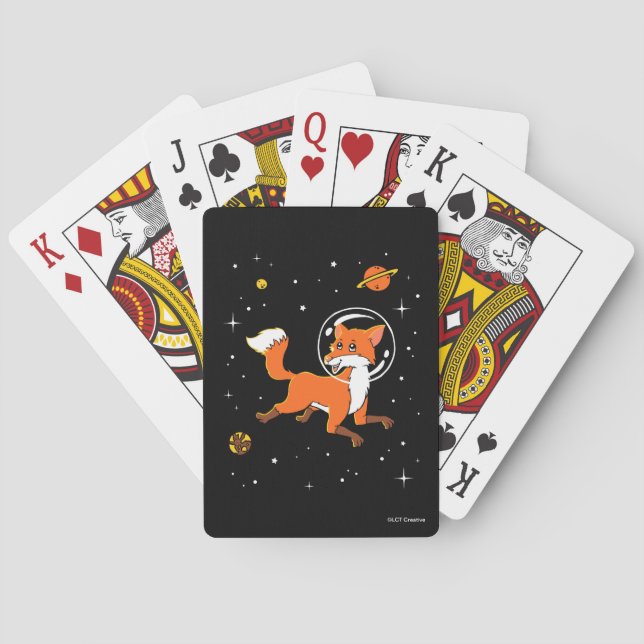 Jeu De Cartes Animaux Renards Dans L'Espace (dos)