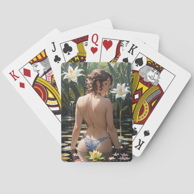 Jeu De Cartes Anime fille de l'eau jouant aux cartes (dos)
