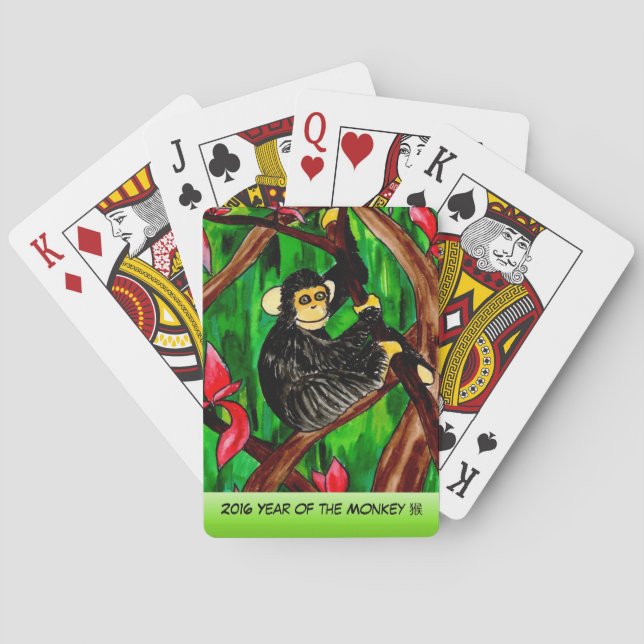 Jeu De Cartes Année des cartes de jeu de singe (dos)