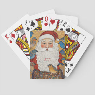 Jeu De Cartes Année personnalisée Boho Santa Claus