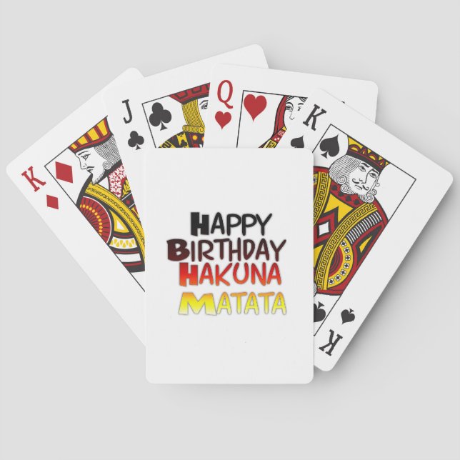 Jeu De Cartes Anniversaire allemand Hakuna Matata Art Imprimer (dos)