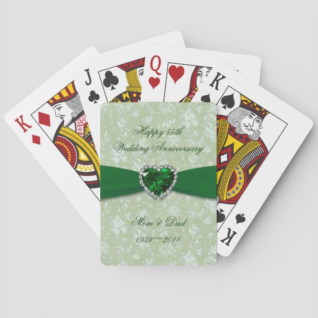 Jeu De Cartes Anniversaire de mariage audacieux de damassé (dos)