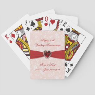 Jeu De Cartes Anniversaire de mariage doux de damassé