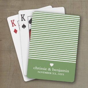 Jeu De Cartes Anniversaire de mariage personnalisé date rayée de