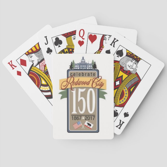 Jeu De Cartes Anniversaire de Redwood City 150th (dos)