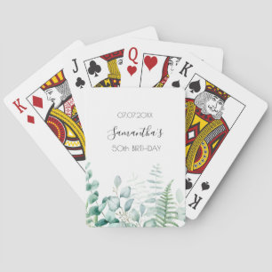 Jeu De Cartes Anniversaire eucalyptus vert nom fougères de bois