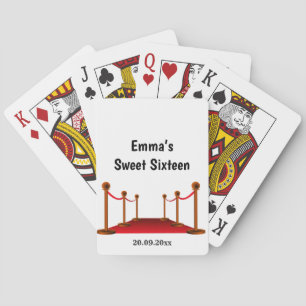 Jeu De Cartes Anniversaire Noir Blanc Rouge Nom du tapis