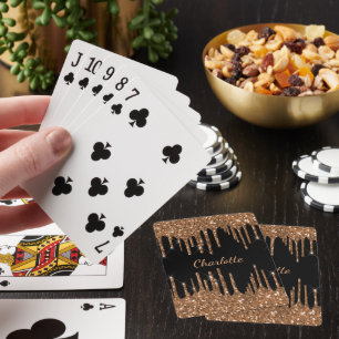 Jeu De Cartes Anniversaire noir parties scintillant or gouttes m