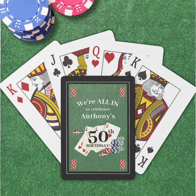 Jeu De Cartes Anniversaire Poker Casino Party Personnalisé (Créateur téléchargé)