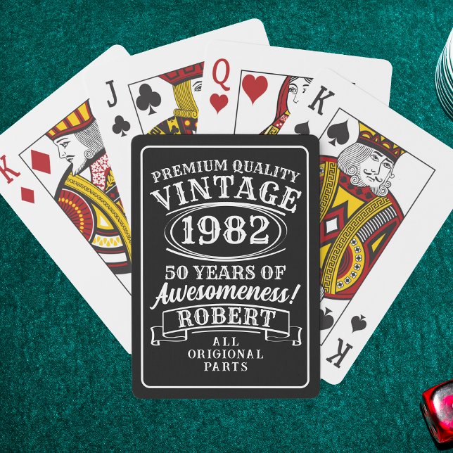 Jeu De Cartes Anniversaire Vintage Personnalisé À La Perfection (Créateur téléchargé)