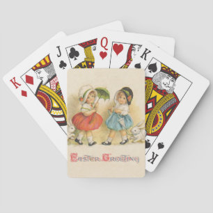 Jeu De Cartes Antique Enfants Rabat Art de Pâques