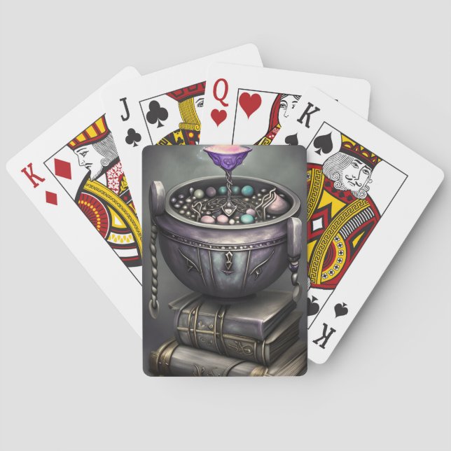 Jeu De Cartes Antique Steampunk Cauldron | Pile de Spellbooks (dos)