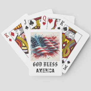 Jeu De Cartes *** AP16 Drapeau Américain Rouge Blanc Bleu Jouez