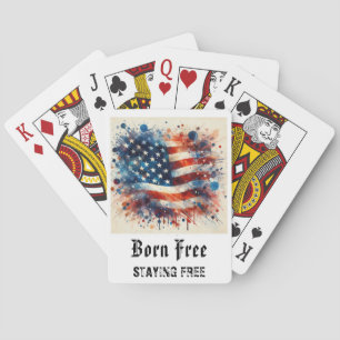 Jeu De Cartes *** AP16 Drapeau Américain Rouge Blanc Bleu Jouez