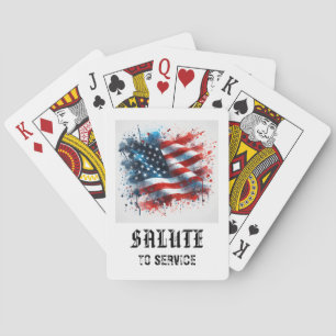 Jeu De Cartes *** AP16 Drapeau Américain Rouge Blanc Bleu Jouez