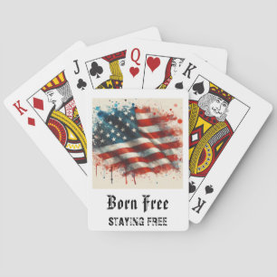 Jeu De Cartes *** AP16 Drapeau Américain Rouge Blanc Bleu Jouons