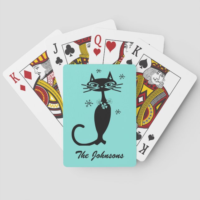Jeu De Cartes Aqua Atomic Retro Cat Lecture Cartes MCM Cadeau (dos)