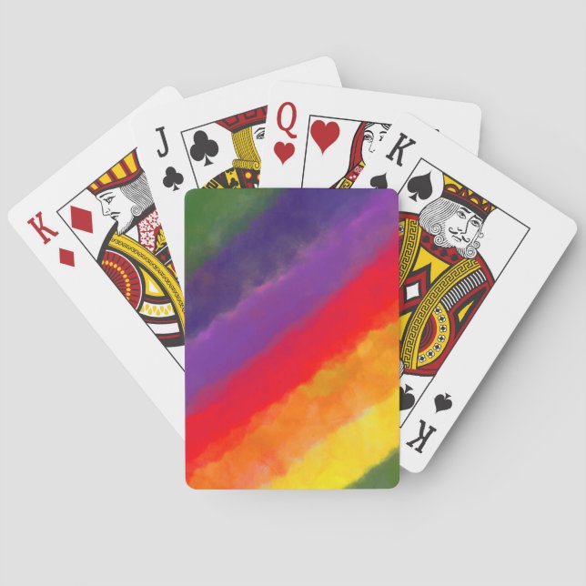 Jeu De Cartes Aquarelle arc-en-ciel (dos)