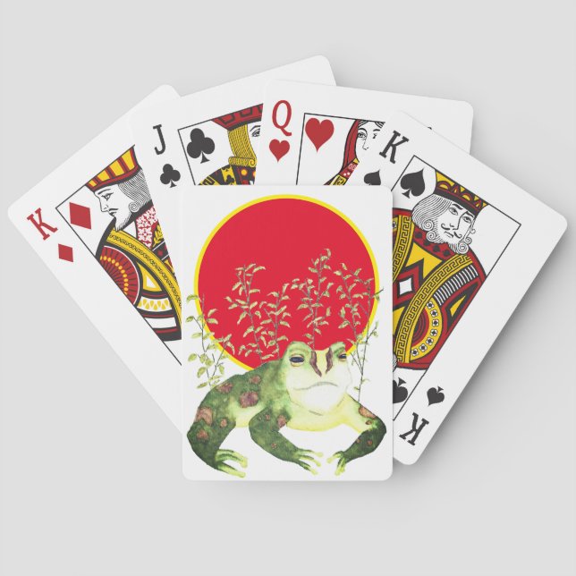 Jeu De Cartes Aquarelle Art Grenouille verte (dos)