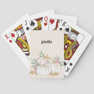 Jeu De Cartes Aquarelle blanche et Citrouille or