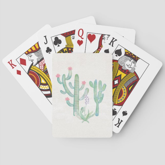 Jeu De Cartes Aquarelle bohémienne Cactus (dos)