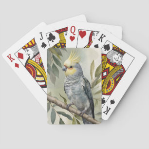 Jeu De Cartes Aquarelle Cockatiel Eucalyptus Tree