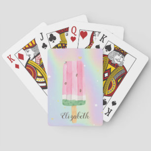 Jeu De Cartes Aquarelle cool Crème glacée Holographique