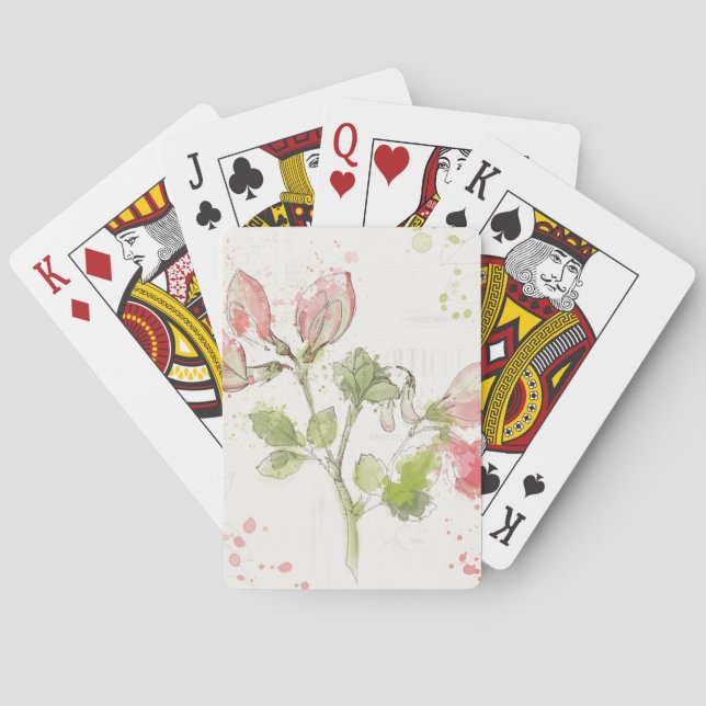 Jeu De Cartes Aquarelle de pois doux (dos)