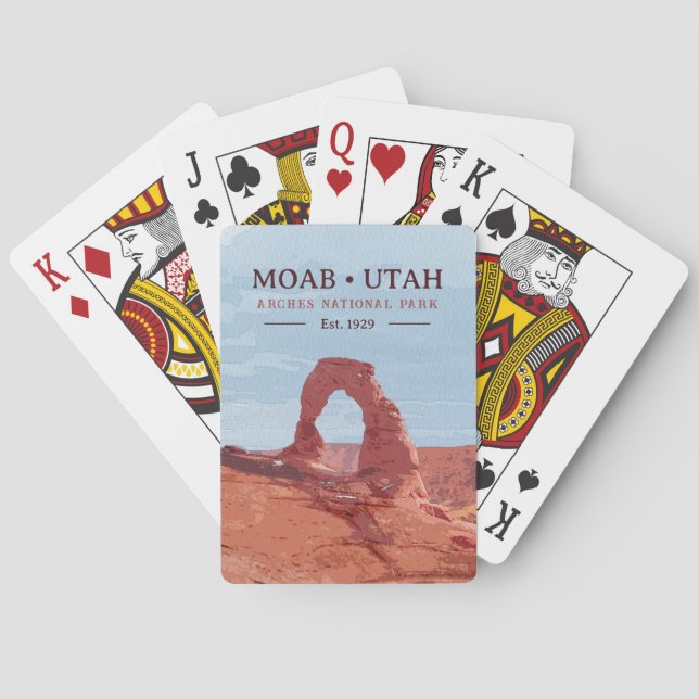 Jeu De Cartes Aquarelle Delicate Arch Moab Utah National Park (dos)