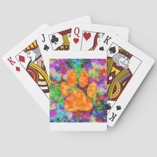 Jeu De Cartes Aquarelle Empreinte de patte de chien (dos)