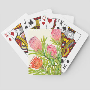 Jeu De Cartes Aquarelle Fleurs tropicales