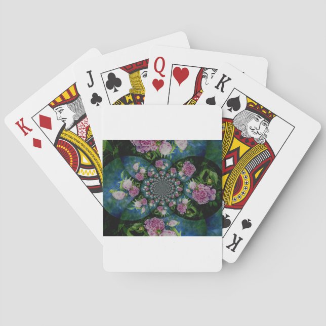 Jeu De Cartes Aquarelle florale de pivoine rose blanc (dos)