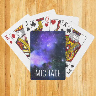 Jeu De Cartes Aquarelle Galaxie Nom personnalisé Espace