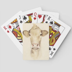 Jeu De Cartes Aquarelle Grange Animaux Vache