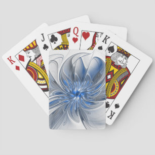 Jeu De Cartes Aquarelle gris bleu Abstrait Fractal Art Flower