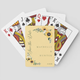 Jeu De Cartes Aquarelle jaune Tournesol couronne Enregistrer not