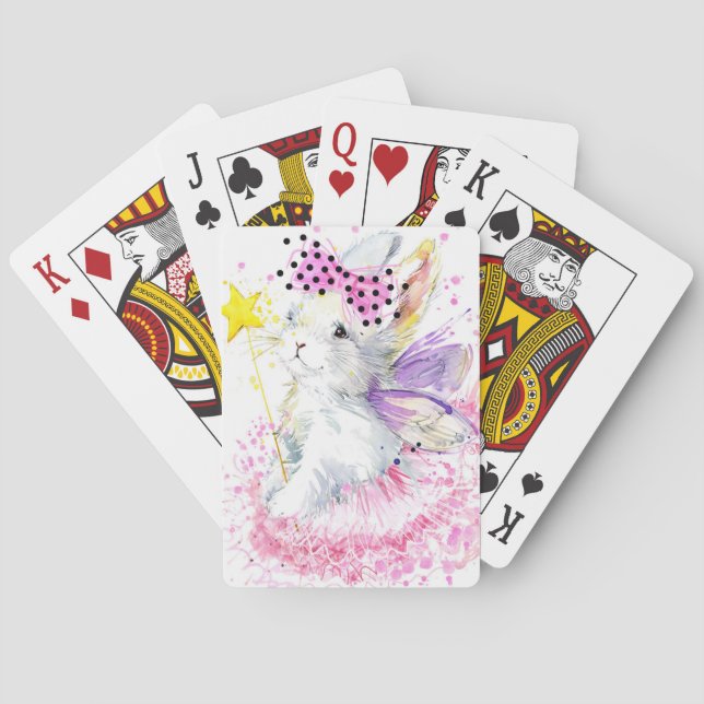Jeu De Cartes Aquarelle Lapin Fairy (dos)