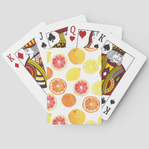 Jeu De Cartes Aquarelle Motif de fruits d'agrumes