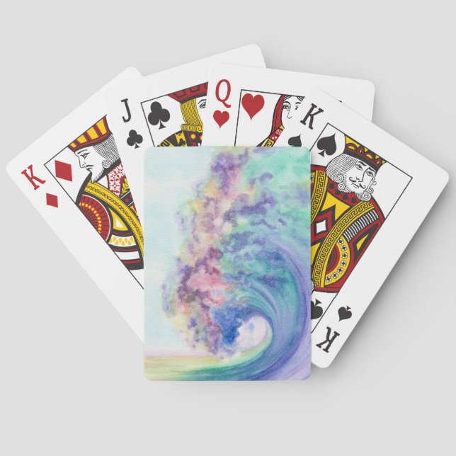 Jeu De Cartes Aquarelle Ocean Wave (dos)