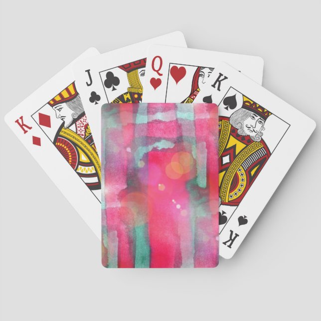 Jeu De Cartes Aquarelle peinte par résumé d'éclat de Sun (dos)