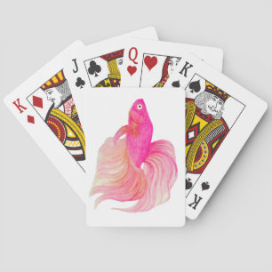 Jeu De Cartes Aquarelle rose Betta Fish