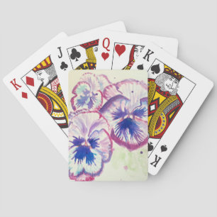 Jeu De Cartes Aquarelle rose Pansy Peinture Art Floral